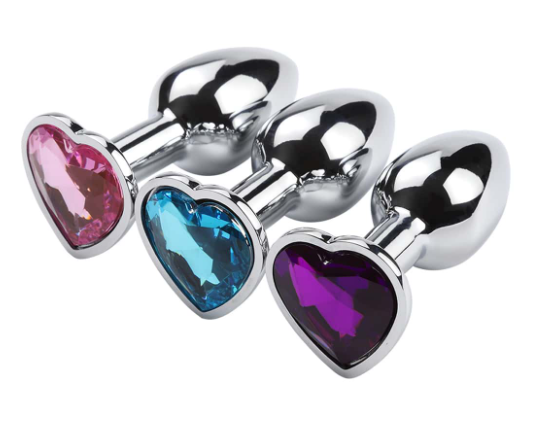 Plug Anal Metálico con Joya – Corazón S